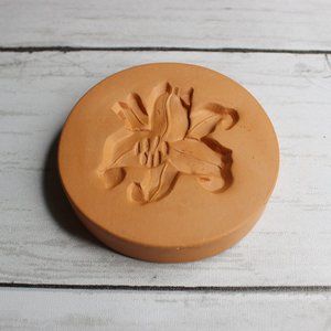 Rycraft Vintage Terra Cotta Cookie Paper Art Clay Mold Stamp Flower